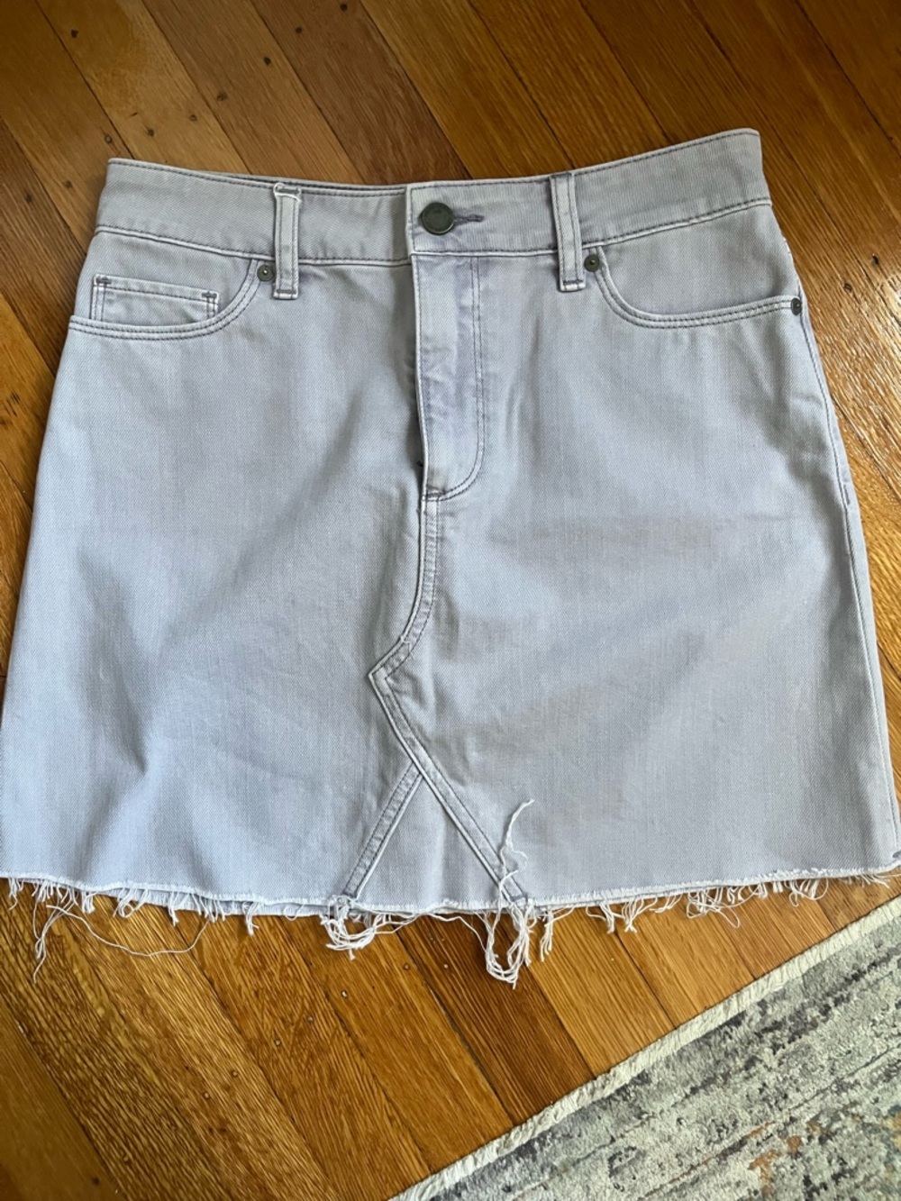Light purple denim skirt